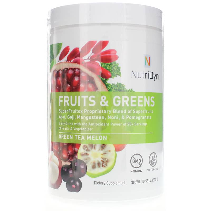 NutriDyn Fruits & Greens Daily Drink Green Tea Melon 30 Servings