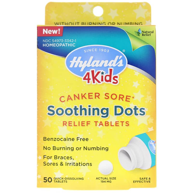 Hylands Canker Sore Soothing Dots 4 Kids 50 Tablets