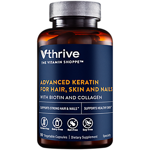 Advanced Keratin for Hair, Skin & Nails with Biotin and Collagen (90 Vegetable Capsules)