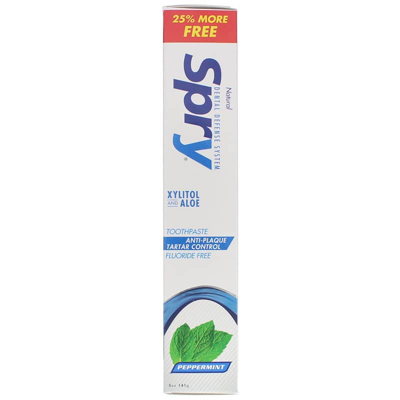 Xlear Spry Xylitol Toothpaste Fluoride Free Peppermint 5 Oz