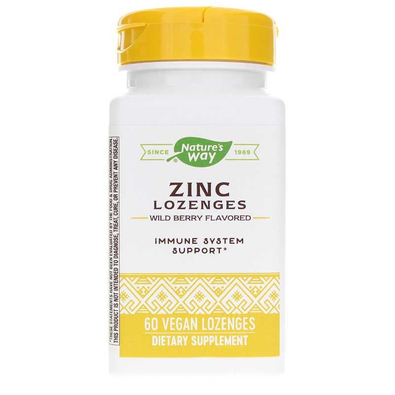 Natures Way Zinc Lozenges Wild Berry Flavor 60 Lozenges