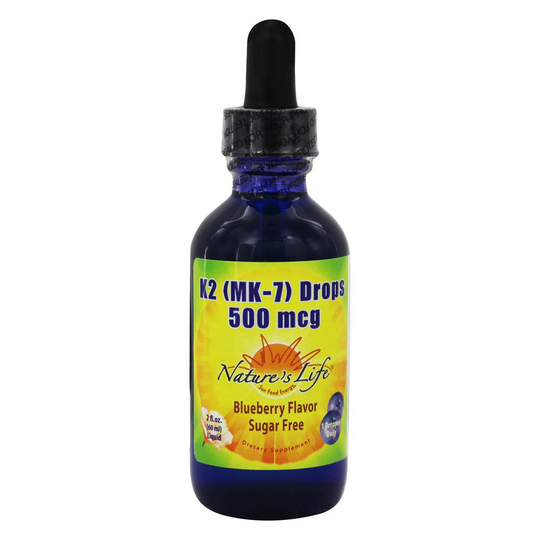 Nature's Life - Vitamin K2 (MK-7) Drops Liquid Blueberry 500 mcg. - 2 fl. oz.