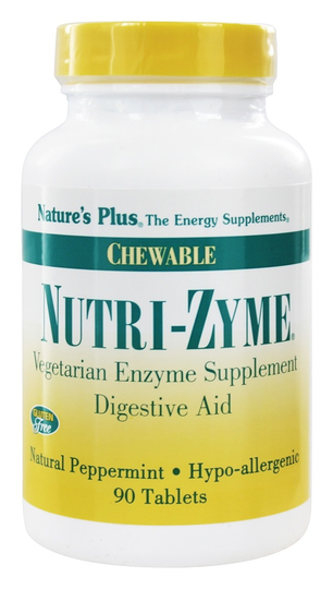 Natures Plus - Nutri-Zyme Chewable Digestive Aid Peppermint - 90 Chewable Tablets