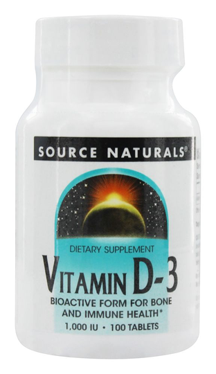 Source Naturals - Vitamin D3 1000 IU - 100 Tablets