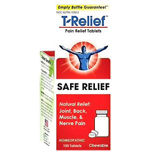 T-Relief - Homeopathic Medicine for Joint, Back, Muscle & Nerve Pain (100 Chewable Tablets)