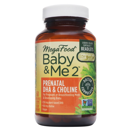 MegaFood - Baby & Me 2 Prenatal DHA & Choline - 60 Liquid Capsules
