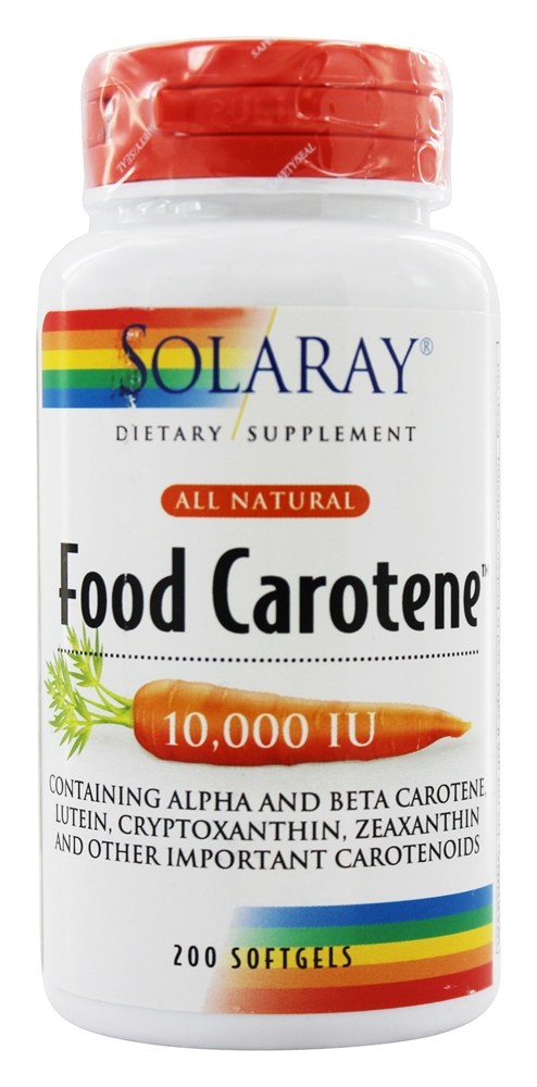 Solaray - Food Carotene All Natural 10000 IU Vitamin A Activity - 200 Softgels