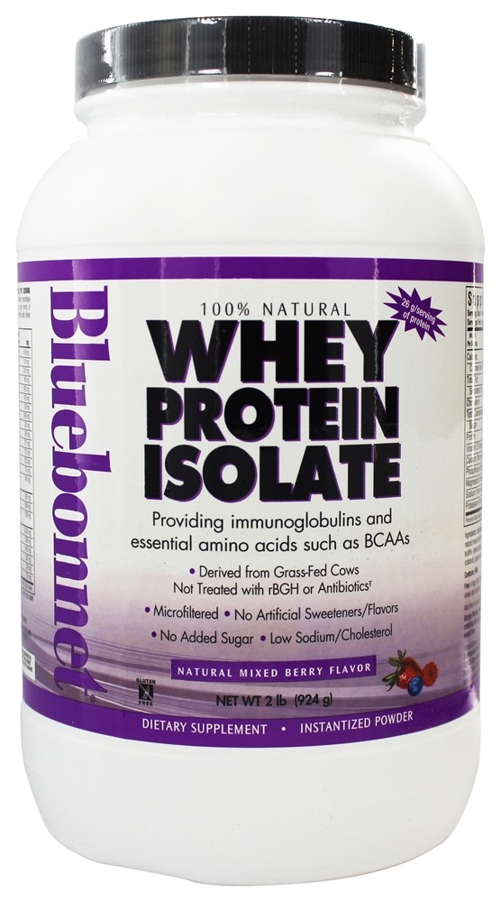Bluebonnet Nutrition - Whey Protein Isolate Natural Mixed Berry Flavor - 2 lbs.