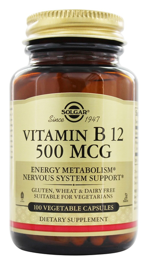Solgar - Vitamin B12 500 mcg. - 100 Vegetarian Capsules