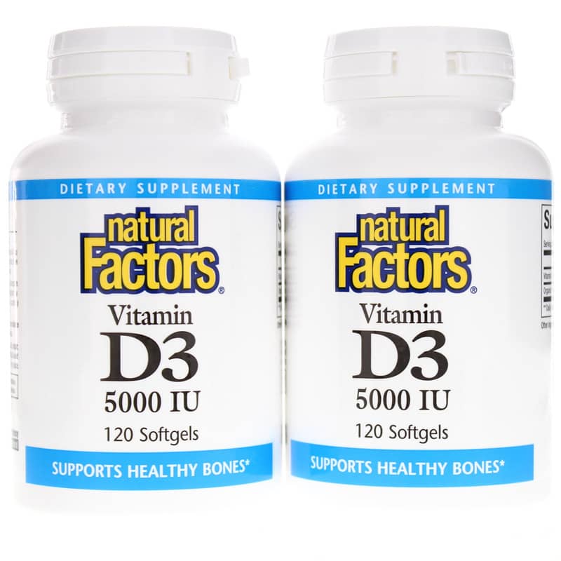 Natural Factors Vitamin D3 5000 IU Bonus Pack 120 Softgels