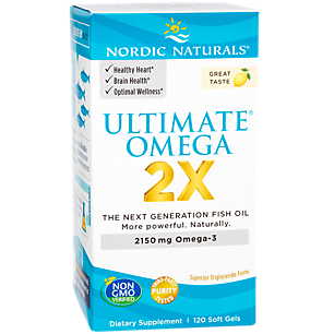 Ultimate Omega 2X Fish Oil - 2,150 MG Omega-3s - Lemon (120 Softgels)