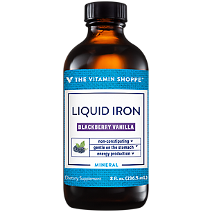 Liquid Iron Blackberry Vanilla Flavor - Easily Absorbed & Non-Constipating (8 Fluid Ounces)