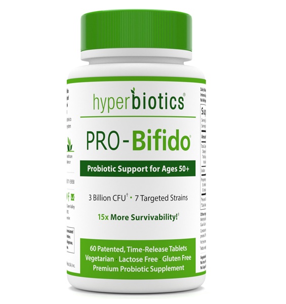 Hyperbiotics - PRO-Bifido Probiotic Support for Ages 50 3 Billion CFU - 60 Tablets
