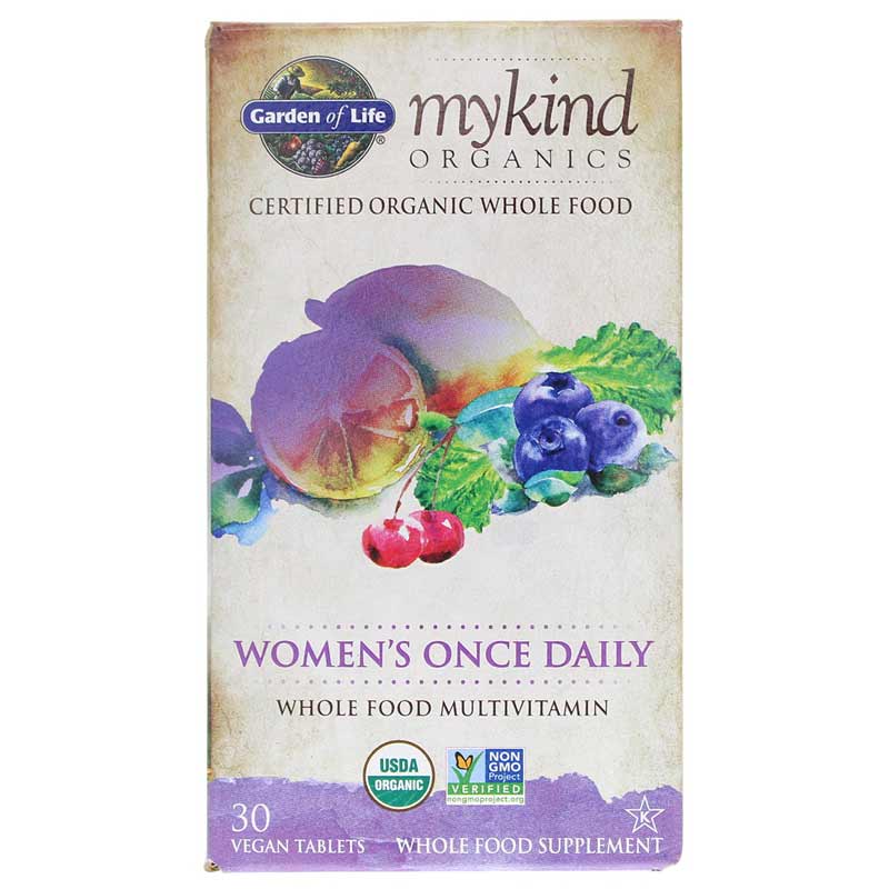 Garden of Life mykind Organics Women's Once Daily Whole Food Multivitamin 30 Veg Tablets