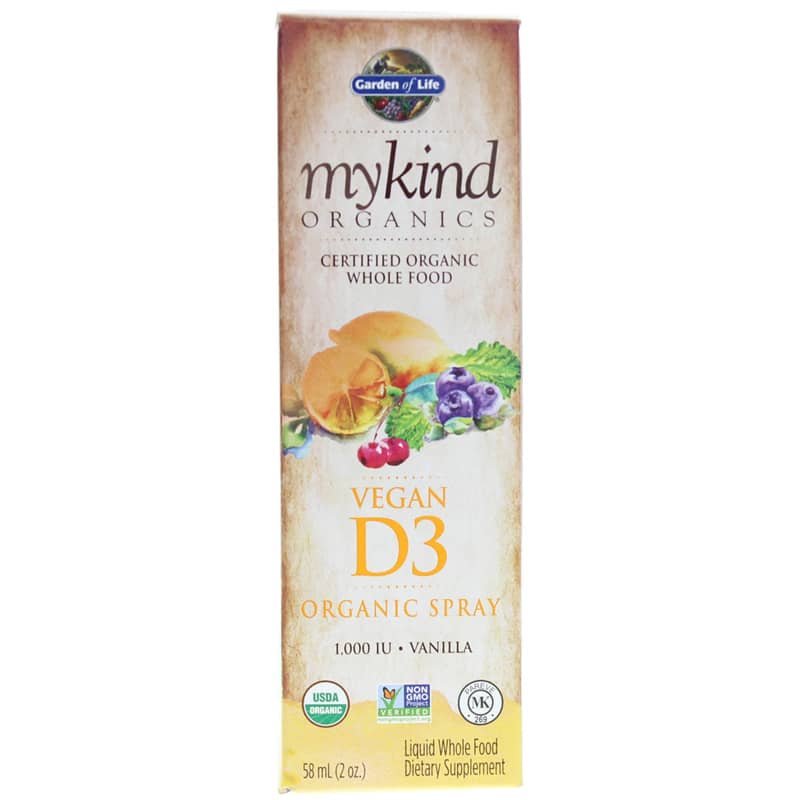 Garden of Life mykind Organics Vegan D3 1,000 IU Organic Spray Vanilla 2 Oz