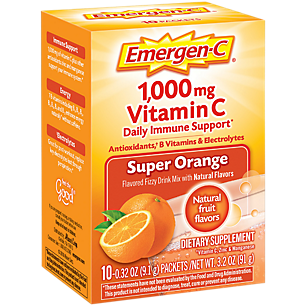 Emergen-C - 1,000 MG Vitamin C with B Vitamins & Electrolytes - Super Orange (10 Single Serving Packets)
