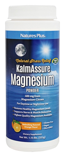 Natures Plus - KalmAssure Magnesium Powder Natural Stress Relief Refreshing Natural Orange - 1.15 lbs.