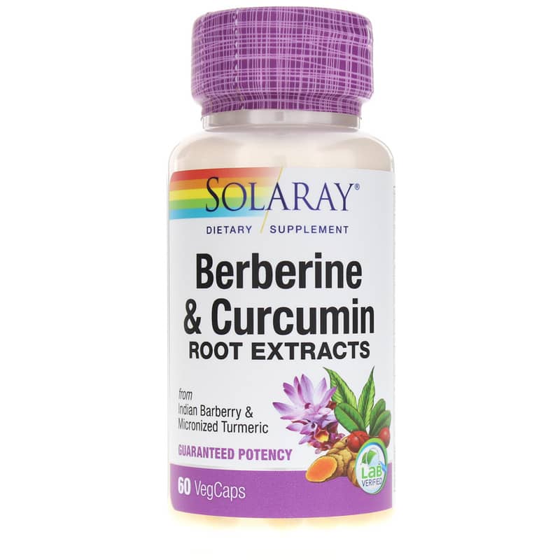 Solaray Berberine & Curcumin Root Extracts 60 Veg Capsules