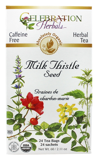 Celebration Herbals - Organic Caffeine Free Milk Thistle Seed Herbal Tea - 24 Tea Bags