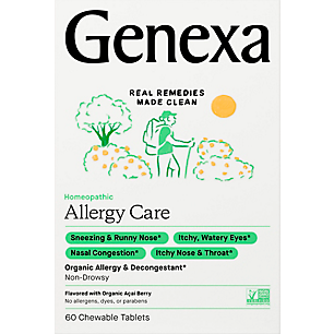 Allergy Care - Organic Allergy & Decongestant Homeopathic Support - Acai Berry (60 Chewable Tablets)