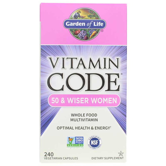 Garden of Life Vitamin Code 50 & Wiser Women Multivitamin 240 Veg Capsules