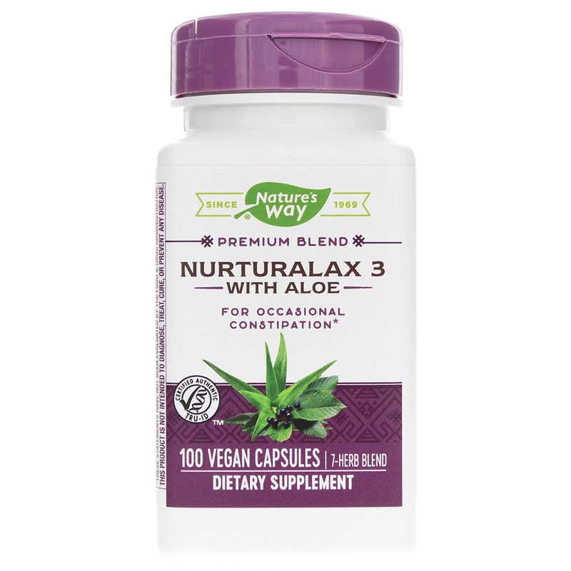 Natures Way Nurturalax 3 with Aloe 100 Vegan Capsules