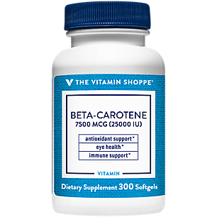 Beta Carotene Antioxidant - 25,000 IU of Vitamin A - Eye Health (300 Softgels)