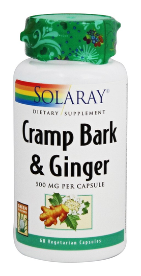 Solaray - Cramp Bark & Ginger 500 mg. - 60 Vegetarian Capsules