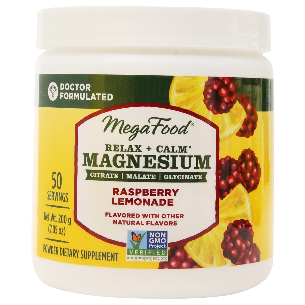 MegaFood - Relax Calm Magnesium Powder Raspberry Lemonade - 7.05 oz.
