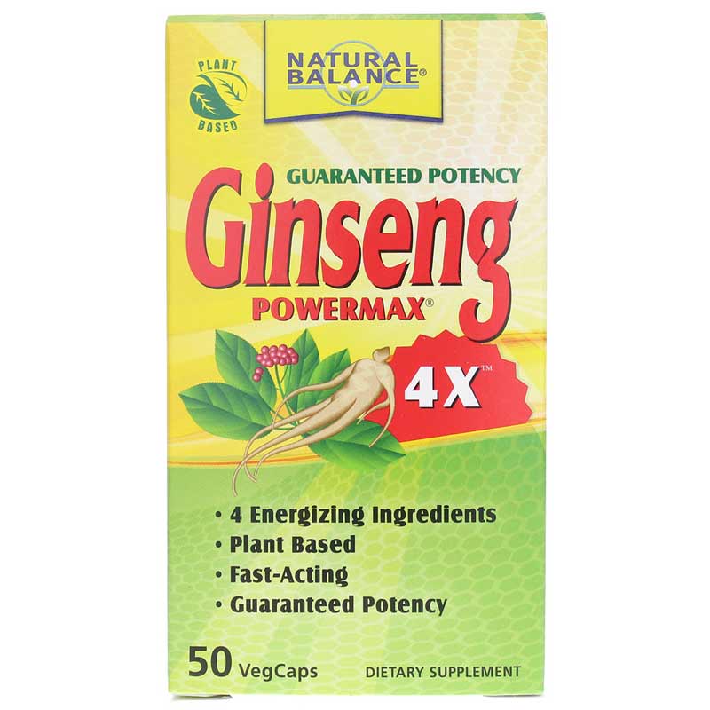 Natural Balance Ginseng PowerMax 4X 50 Veg Capsules