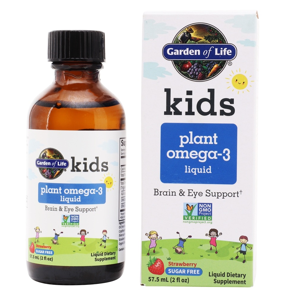 Garden of Life - Kids Plant Omega-3 Liquid Sugar Free Strawberry - 2 fl. oz.