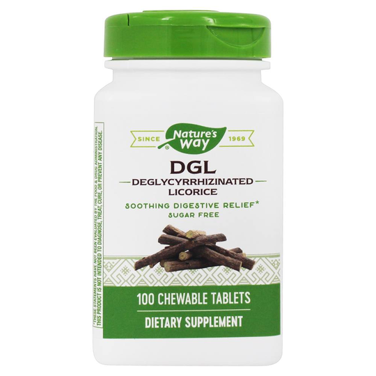 Nature's Way - DGL Deglycyrrhizinated Licorice Soothing Digestive Relief - 100 Chewable Tablets