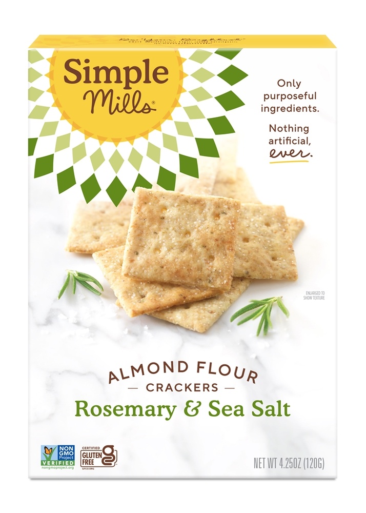 Simple Mills - Gluten-Free Almond Flour Crackers Rosemary & Sea Salt - 4.25 oz.