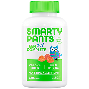 Teen Complete Gummy Multivitamin for Boys - Omegas 3s, Vitamin D3, Zinc - Lemon Lime, Cherry & Sour Apple (120 Gummies)