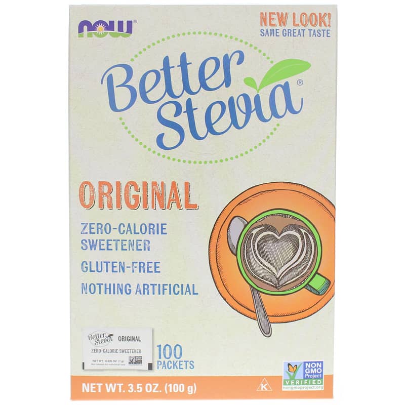 NOW Foods Better Stevia Sweetener Packets Original 100 Packets