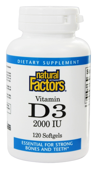 Natural Factors - Vitamin D3 2000 IU - 120 Softgels