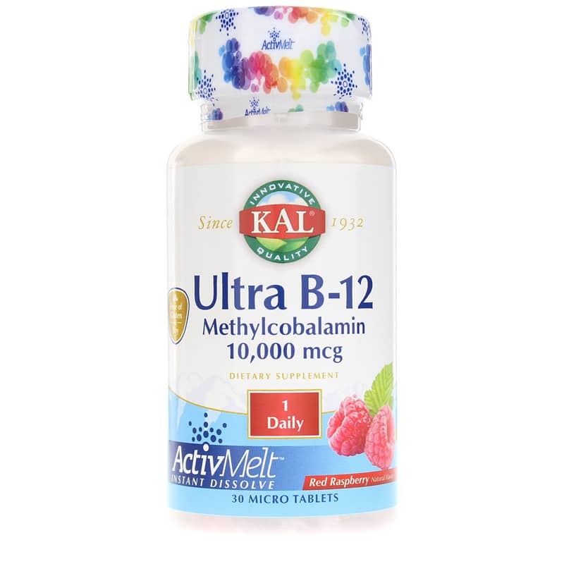 Kal Ultra B-12 10,000 Mcg Raspberry 30 Tablets