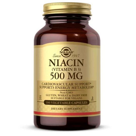 Solgar Niacin (Vitamin B3) 500 Mg 100 Veg Capsules