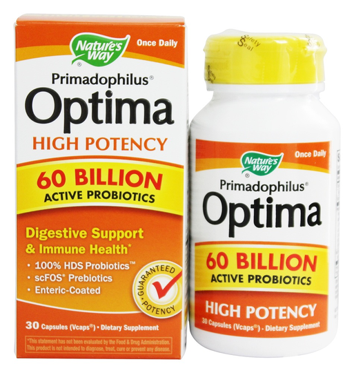 Nature's Way - Primadophilus Optima High Potency Active Probiotics 60 Billion CFU - 30 Vegetable Capsule(s)