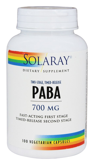 Solaray - PABA 700 mg. - 100 Vegetarian Capsules