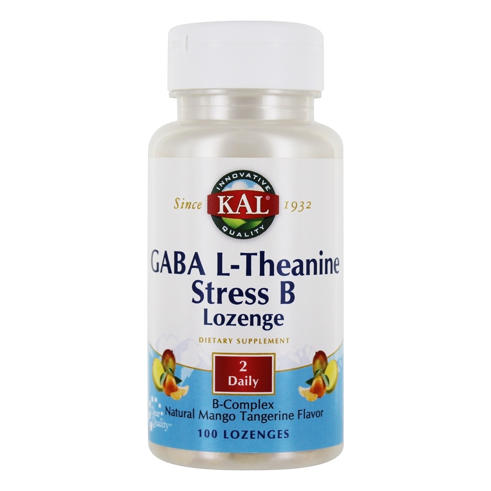 Kal - GABA L-Theanine Stress B Lozenges Natural Mango Tangerine Flavor - 100 Lozenges