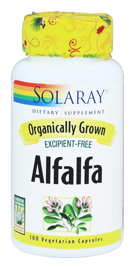 Solaray - Organically Grown Alfalfa - 100 Vegetarian Capsules