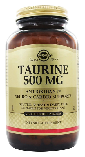 Solgar - Taurine 500 mg. - 250 Vegetarian Capsules