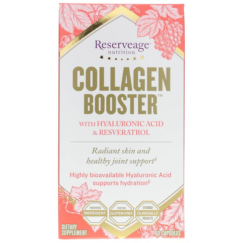 Reserveage Nutrition Collagen Booster with Hyaluronic Acid & Resveratrol 60 Capsules
