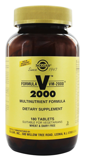 Solgar - Formula VM-2000 Multinutrient Formula - 180 Tablets