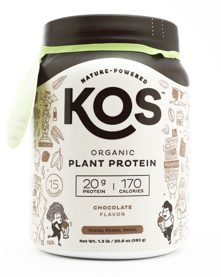 KOS - Organic Plant Protein Powder 15 Servings Chocolate - 1.3 lb.