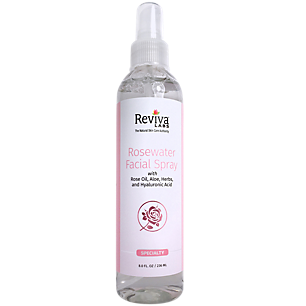Rosewater Facial Spray with Rose Oil, Aloe, Herbs & Hyaluronic Acid (8 Fluid Ounces)