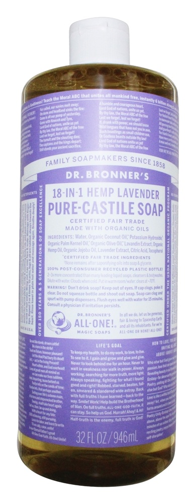 Dr. Bronners - 18-in-1 Hemp Pure Castile Liquid Soap Lavender - 32 fl. oz.