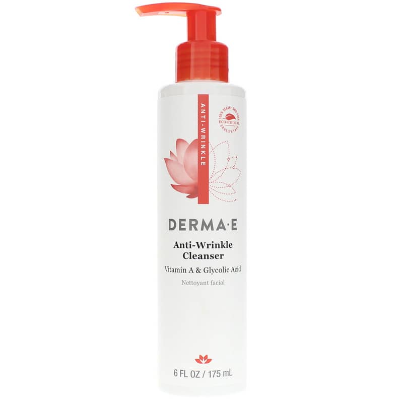 Derma E Anti-Wrinkle Cleanser Vitamin A Glycolic Acid 6 Oz