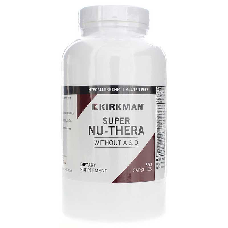 Kirkman Super Nu-Thera without Vitamins A & D 360 Capsules